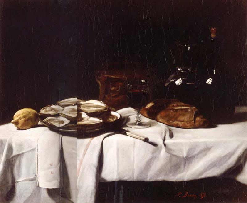 Francois Bonvin Still life with Lemon and Oysters Spain oil painting art